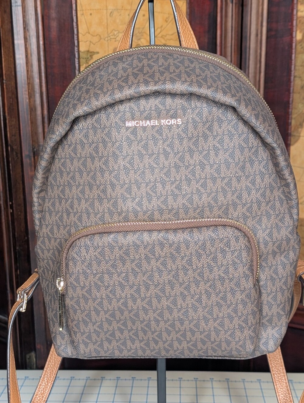 Michael Kors Brown MK Monogram Backpack